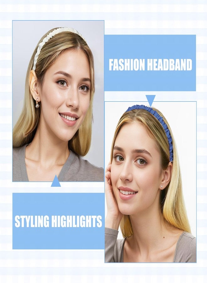 braxan Blue Denim Headband, Cute Headbands Set For Girls, Summer & Light Blue Head Bands, Fashion Korean Hair Accessories, Soft Girl Aesthetic (12pcs) - Image 3